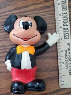 Vintage~Walt Disney~Mickey Mouse~6" Coin Bank~Head & Left Arm Jointed w/stopper